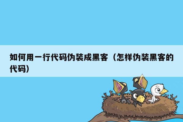 如何用一行代码伪装成黑客（怎样伪装黑客的代码）