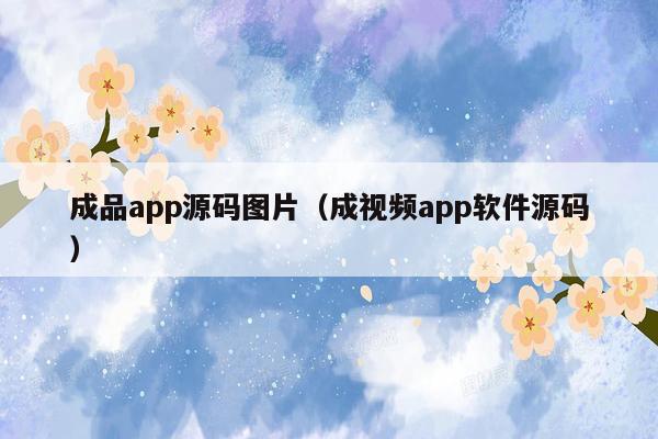 成品app源码图片（成视频app软件源码）