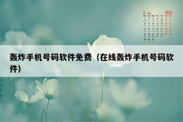 轰炸手机号码软件免费（在线轰炸手机号码软件）