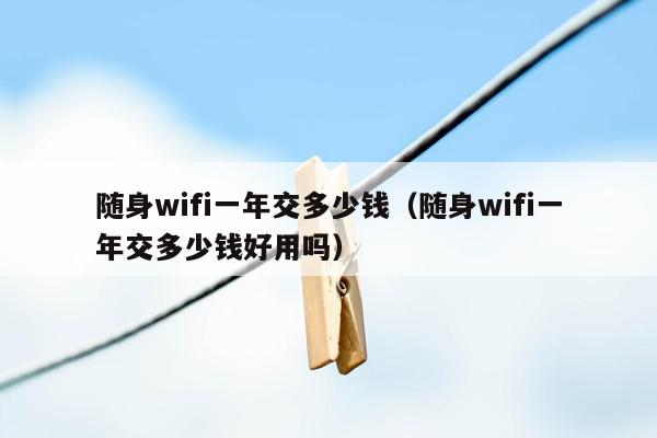 随身wifi一年交多少钱（随身wifi一年交多少钱好用吗）