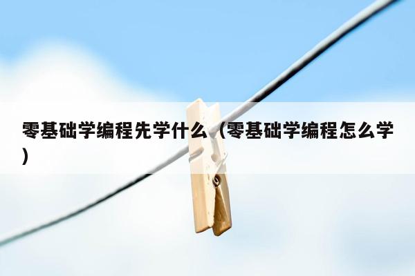 零基础学编程先学什么（零基础学编程怎么学）