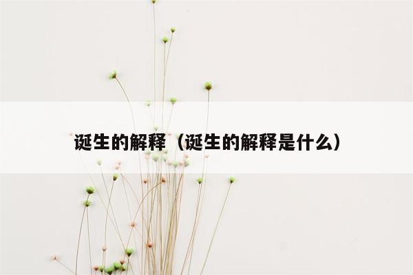 诞生的解释（诞生的解释是什么）