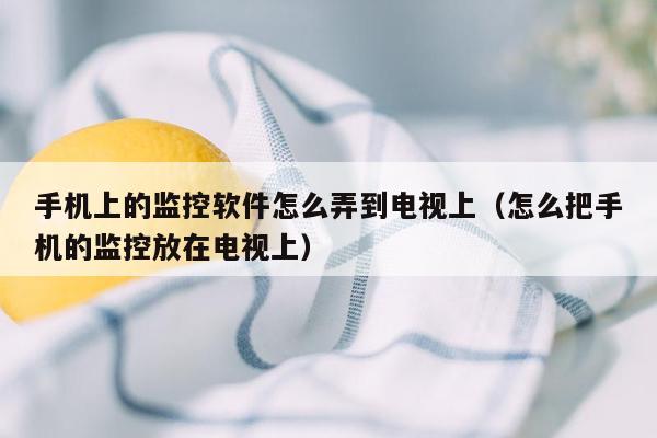 手机上的监控软件怎么弄到电视上（怎么把手机的监控放在电视上）