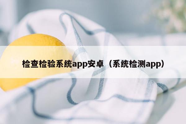 检查检验系统app安卓（系统检测app）