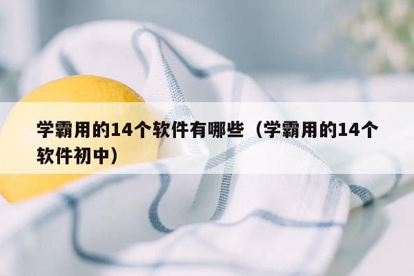 学霸用的14个软件有哪些（学霸用的14个软件初中）