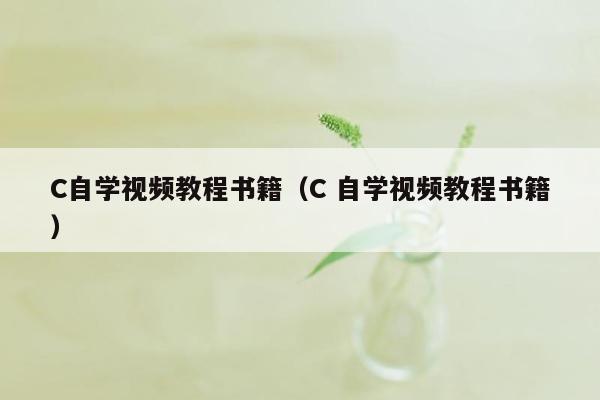 C自学视频教程书籍（C 自学视频教程书籍）