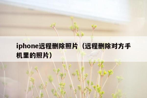 iphone远程删除照片（远程删除对方手机里的照片）