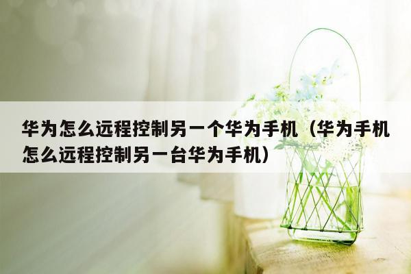 华为怎么远程控制另一个华为手机（华为手机怎么远程控制另一台华为手机）