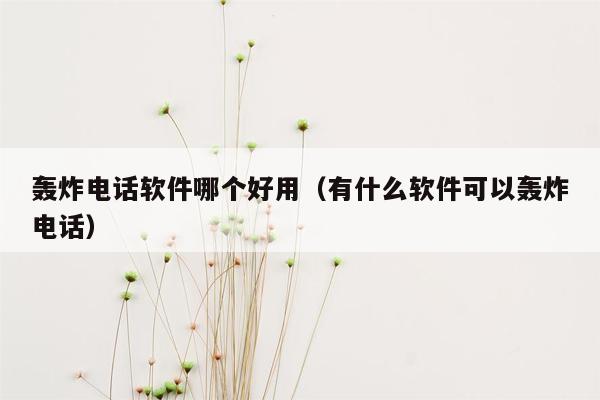 轰炸电话软件哪个好用（有什么软件可以轰炸电话）