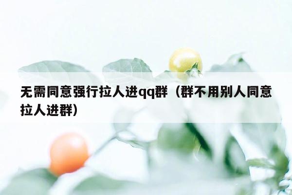 无需同意强行拉人进qq群（群不用别人同意拉人进群）