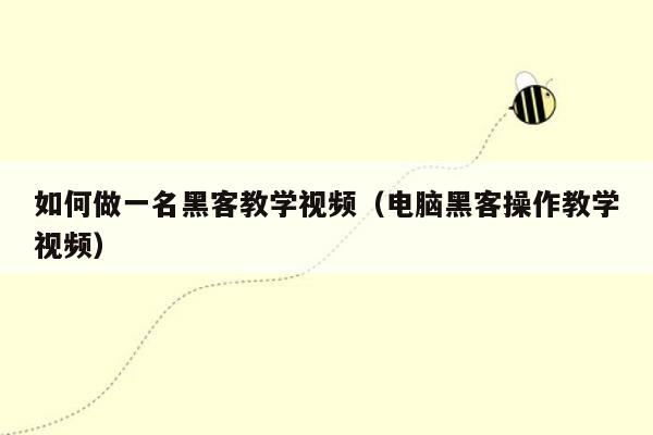 如何做一名黑客教学视频（电脑黑客操作教学视频）