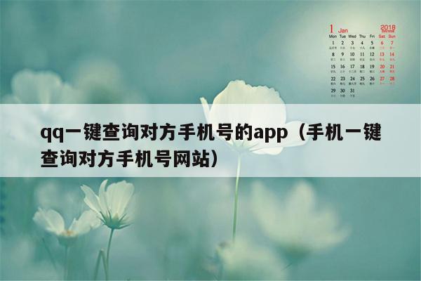 qq一键查询对方手机号的app（手机一键查询对方手机号网站）