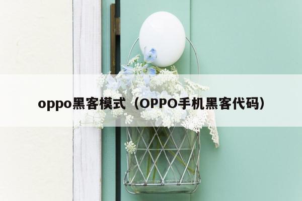 oppo黑客模式（OPPO手机黑客代码）