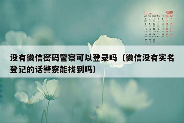 没有微信密码警察可以登录吗（微信没有实名登记的话警察能找到吗）