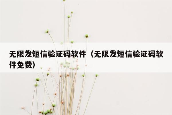 无限发短信验证码软件（无限发短信验证码软件免费）