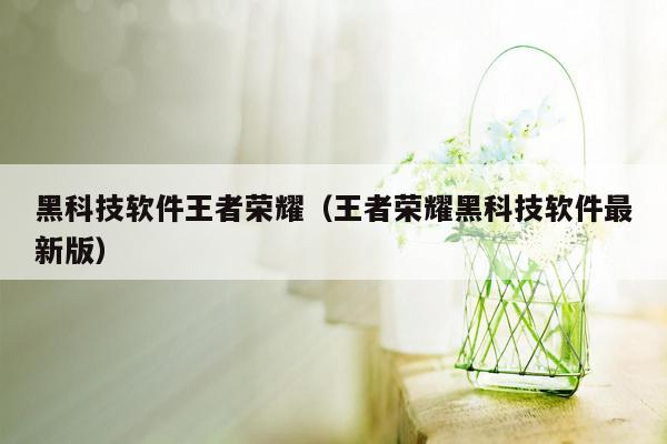 黑科技软件王者荣耀（王者荣耀黑科技软件最新版）