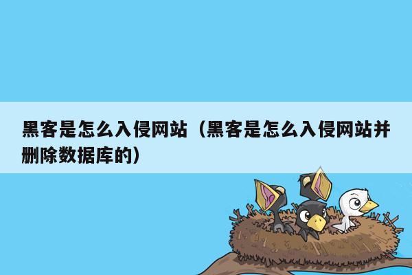 黑客是怎么入侵网站（黑客是怎么入侵网站并删除数据库的）