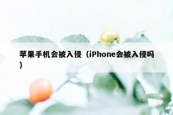 苹果手机会被入侵（iPhone会被入侵吗）