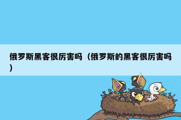 俄罗斯黑客很厉害吗（俄罗斯的黑客很厉害吗）