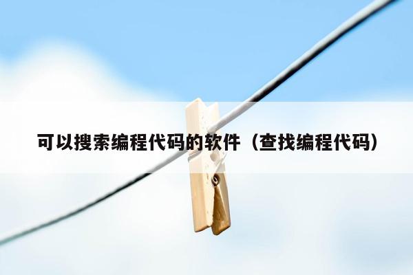 可以搜索编程代码的软件（查找编程代码）