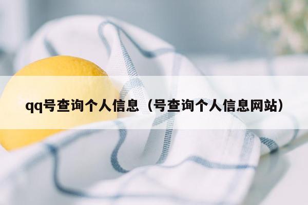 qq号查询个人信息（号查询个人信息网站）