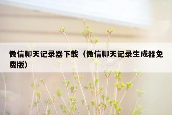 微信聊天记录器下载（微信聊天记录生成器免费版）