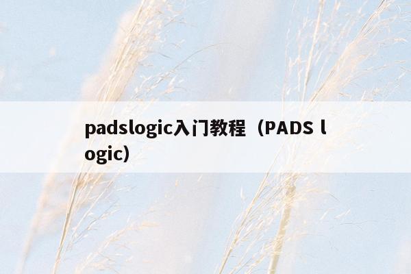 padslogic入门教程（PADS logic）