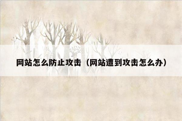 网站怎么防止攻击（网站遭到攻击怎么办）