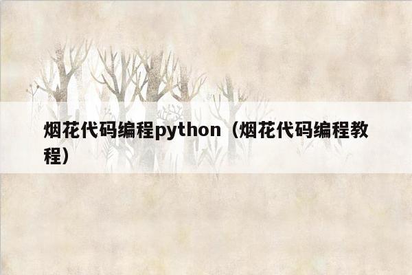 烟花代码编程python（烟花代码编程教程）