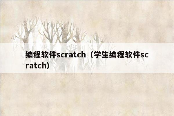 编程软件scratch（学生编程软件scratch）