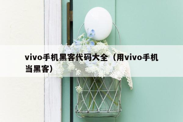 vivo手机黑客代码大全（用vivo手机当黑客）