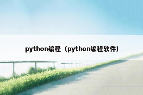 python编程（python编程软件）