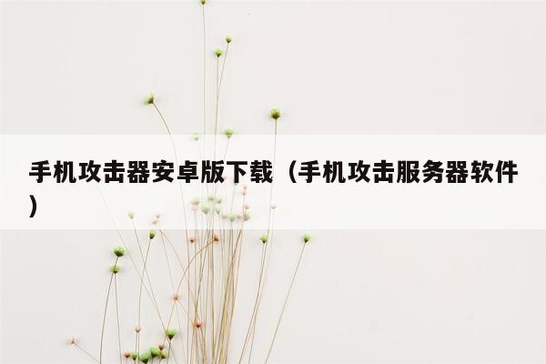 手机攻击器安卓版下载（手机攻击服务器软件）