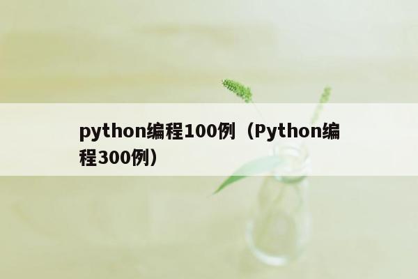 python编程100例（Python编程300例）