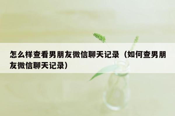 怎么样查看男朋友微信聊天记录（如何查男朋友微信聊天记录）