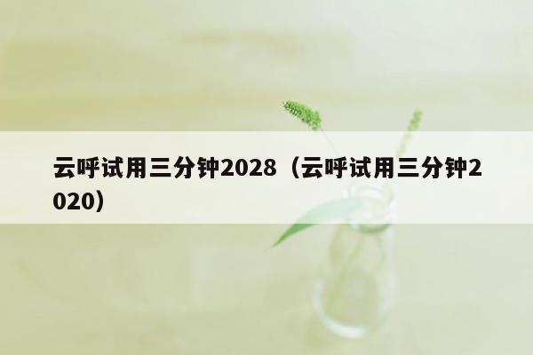 云呼试用三分钟2028（云呼试用三分钟2020）