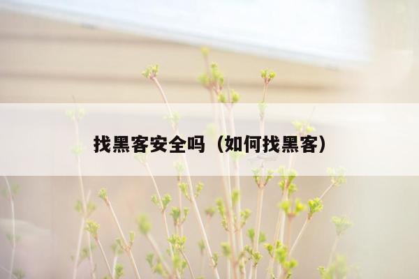 找黑客安全吗（如何找黑客）