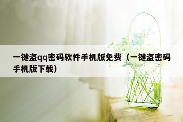 一键盗qq密码软件手机版免费（一键盗密码手机版下载）