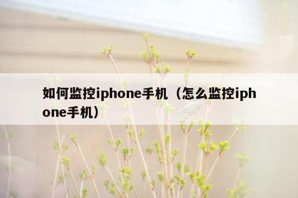 如何监控iphone手机（怎么监控iphone手机）