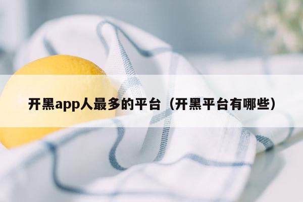 开黑app人最多的平台（开黑平台有哪些）