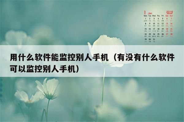 用什么软件能监控别人手机（有没有什么软件可以监控别人手机）