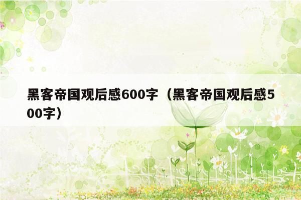 黑客帝国观后感600字（黑客帝国观后感500字）