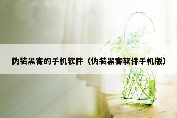 伪装黑客的手机软件（伪装黑客软件手机版）