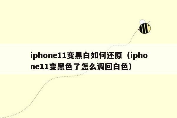 iphone11变黑白如何还原（iphone11变黑色了怎么调回白色）