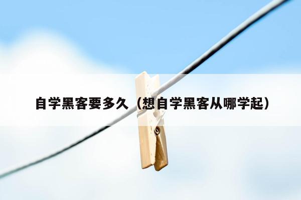 自学黑客要多久（想自学黑客从哪学起）