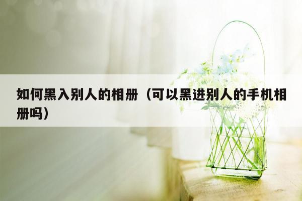 如何黑入别人的相册（可以黑进别人的手机相册吗）