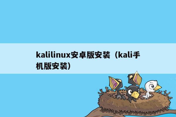 kalilinux安卓版安装（kali手机版安装）