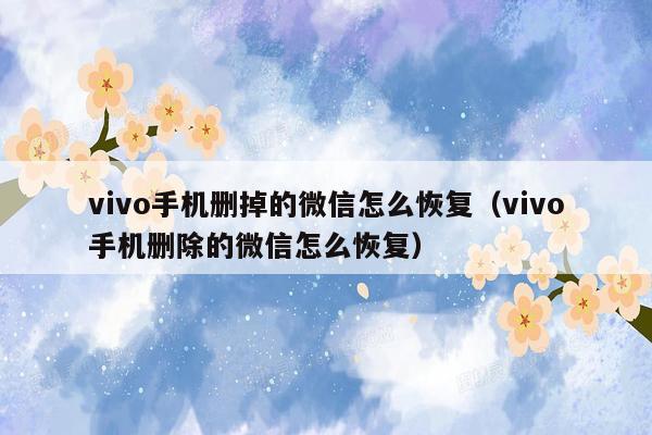 vivo手机删掉的微信怎么恢复（vivo手机删除的微信怎么恢复）