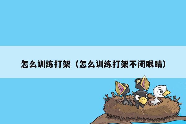 怎么训练打架（怎么训练打架不闭眼睛）