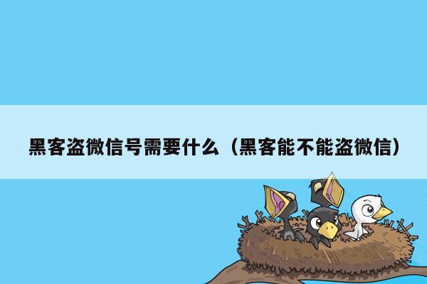 黑客盗微信号需要什么（黑客能不能盗微信）